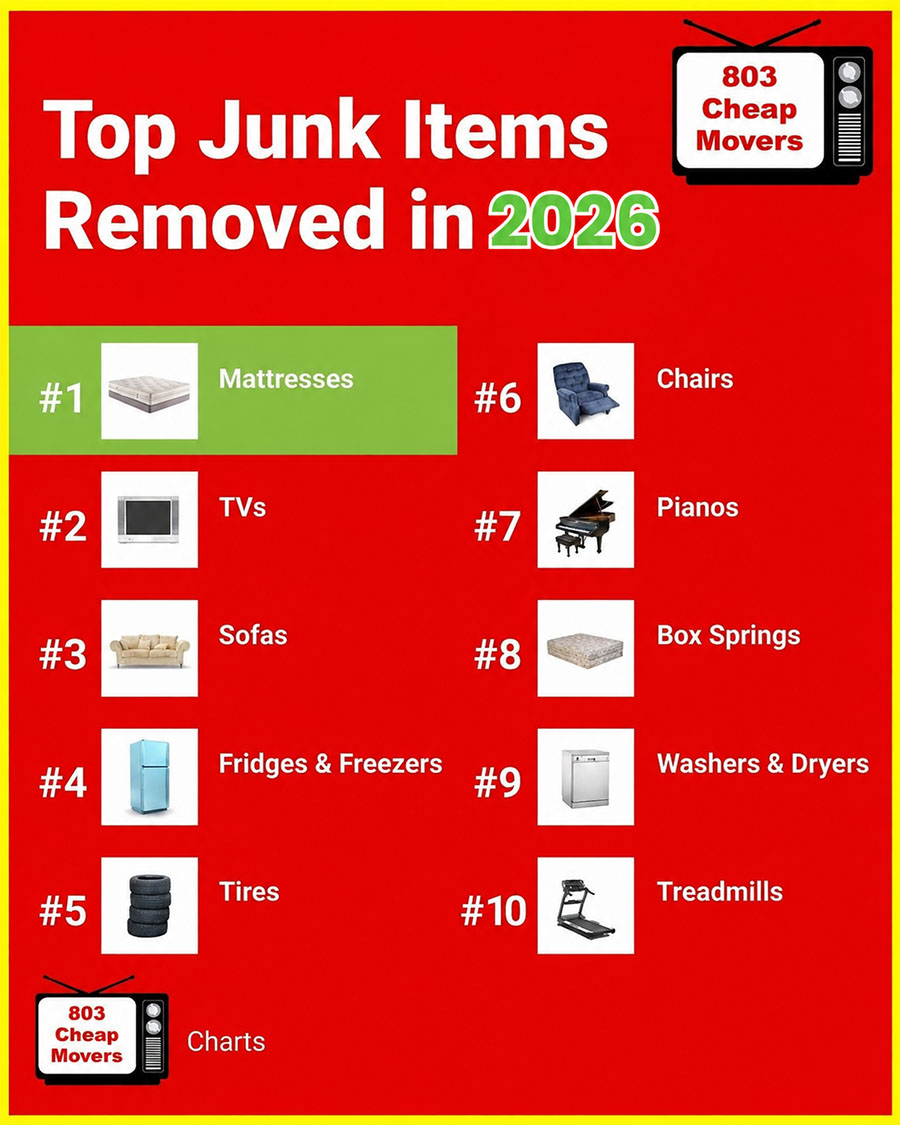 top junk items removed in 2026